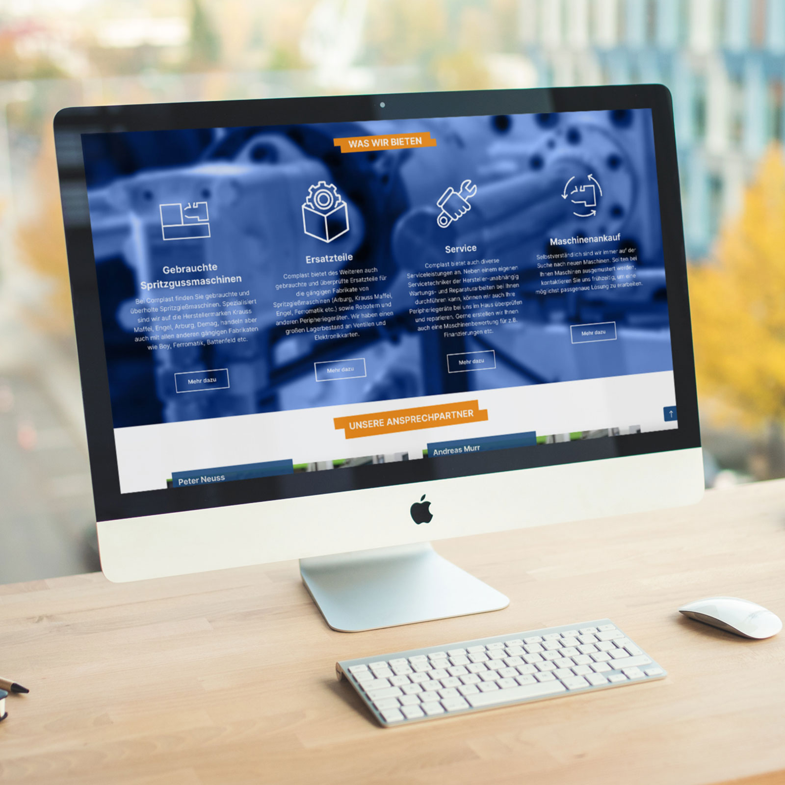 Die Startseite von Complast auf einem Desktop-PC.